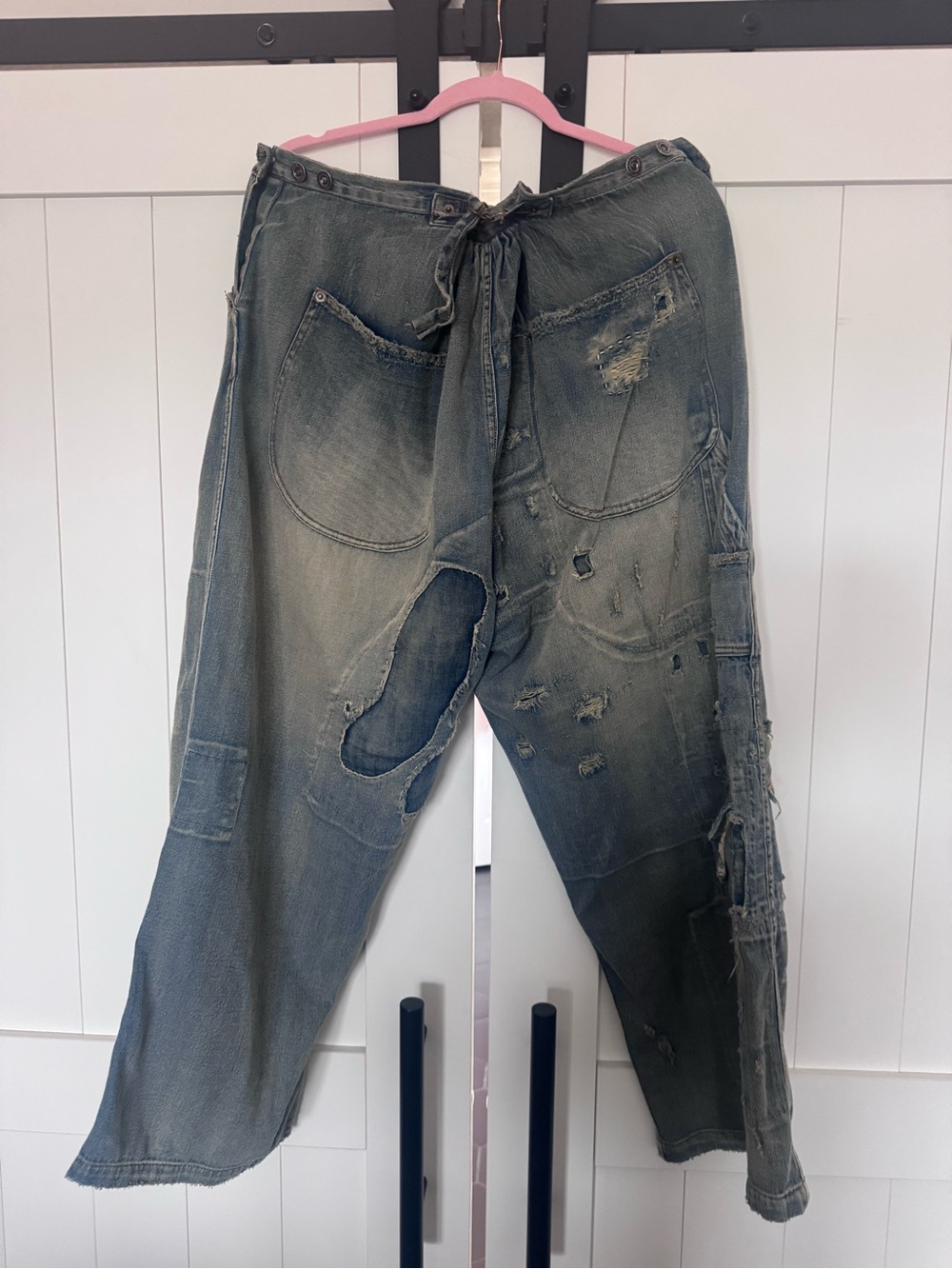 Womens Magnolia Pearl Washed Indigo Denim Pants Jeans Adjustable O/S - Picture 4 of 6